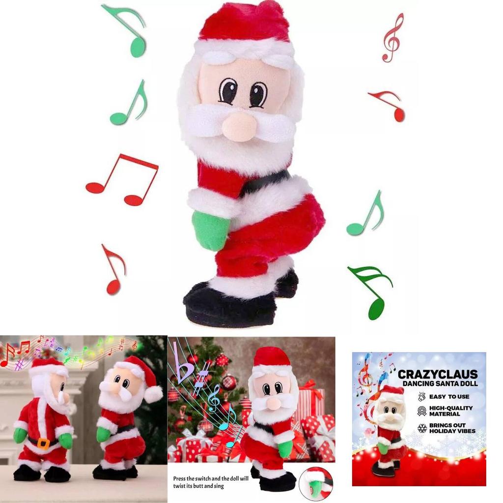 Whimsical Christmas Animated Santa Toy Featuring Lively Music And Charming Plush Design