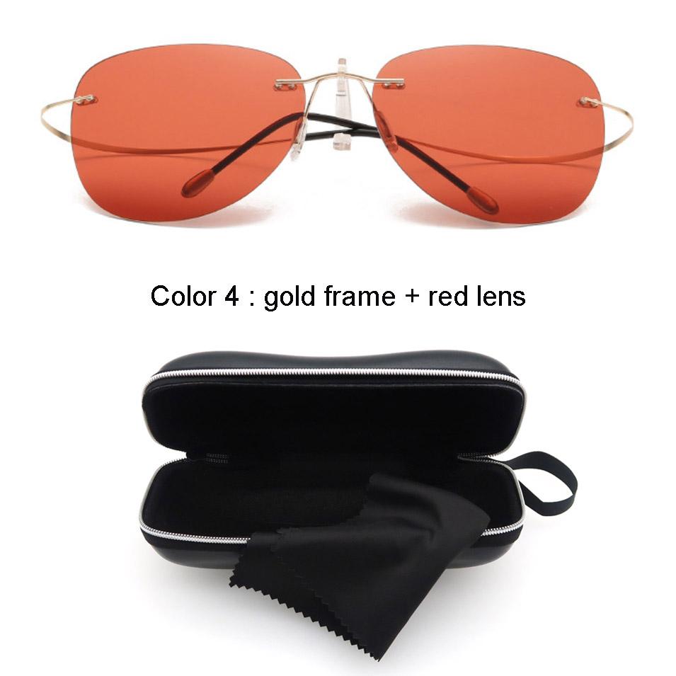 Polarized UV Protection Lightweight Comfortable Durable High Quality No Rim Low Light Visual Male Female Sun Glasses