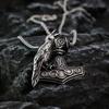 Best-seller Europeo: Ciondolo Ancora Corvo, Collana Vintage Nordica Vichinga Celtica in Acciaio Inossidabile