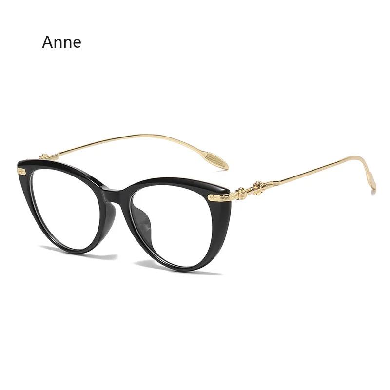 New Fashion Green Reading Glasses Luxury Women Designer Anti Blue Light Glasses Elegant Female Ultralight Cat Eye Eyewear Frames