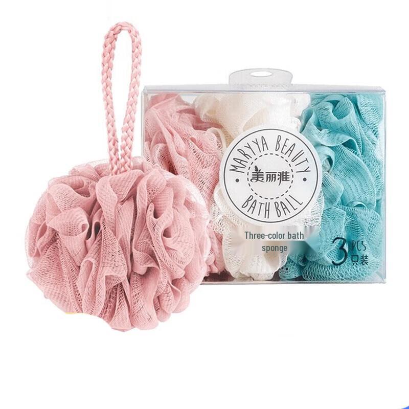 Meiliya 3-Color Bath Loofah Set
