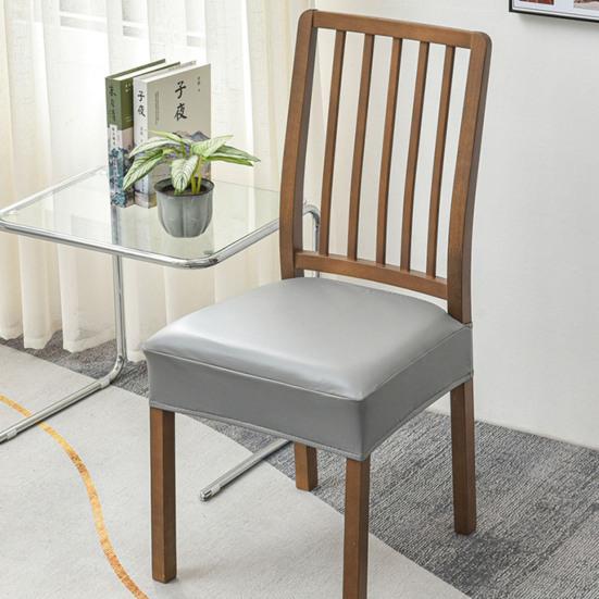 Housse de siège élastique en similicuir antidérapante imperméable résistante à l'huile isolation thermique couleur unie résistante aux rayures