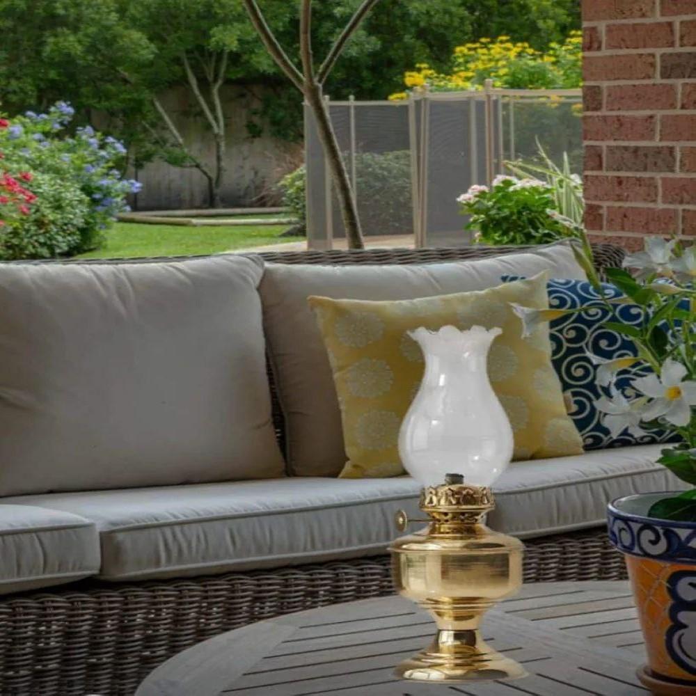 

Настольный фонарь из латуни, масляная лампа – 24,13 см, стекло, украшение для дома как