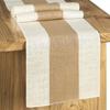 Vintage Jute Tablecloth Wedding Party Decoration Rustic Style Colour Blocking Tablecloth
