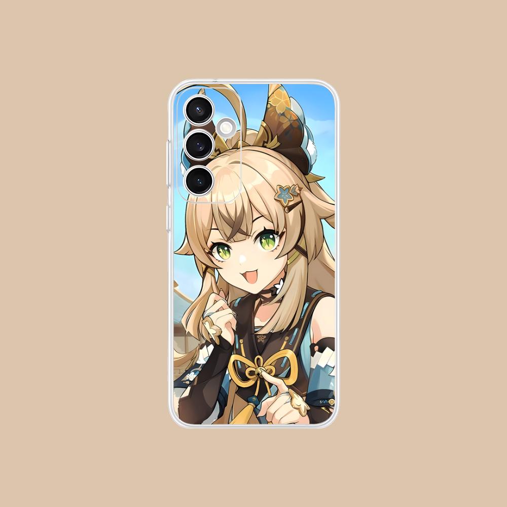 Game GI Kirara Mobile Phone Case for Samsung Galaxy S25 S24 S23 S22 S21Plus FE Ultra Clear Colorful Cover Pretty Cellphones
