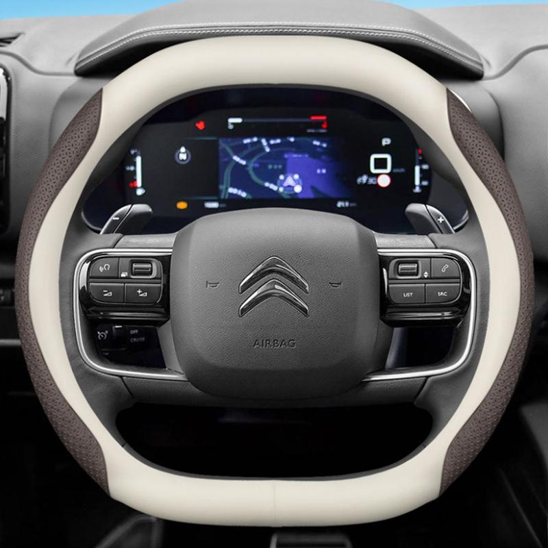 Kožený potah na volant pro Citroen C4X C5X C5 Aircross e-Berlingo C4 2021 2022 2023 2024 Auto doplňky interiéru