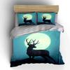 Moonlit Deer Landscape Decor Soft Comfortable Duvet Cover Bedding Set Included 1*Duvet Cover & 2*Pillowcases, Gift