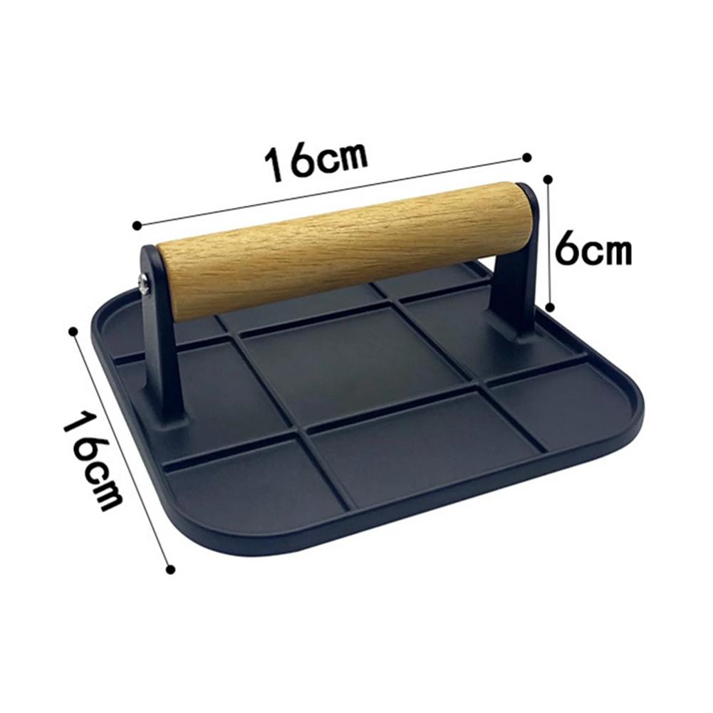 Aluminum Burger Press with Wooden Handle Easy To Clean Professional Hamburger Press Grill Press for BBQ Beef Cooking Grill Steak