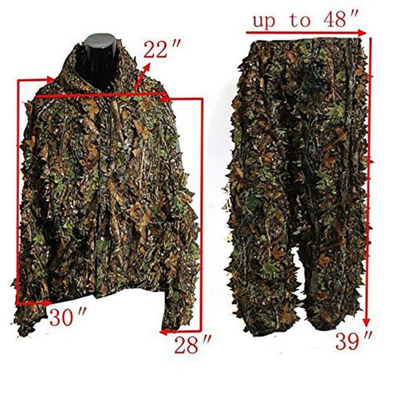 3D Ghillie Anzug Taktische Outdoor Tarnkleidung Blättrige Bionische Dschungel CS Schießanzüge Kampfanzüge Set Für Feiertagsparty