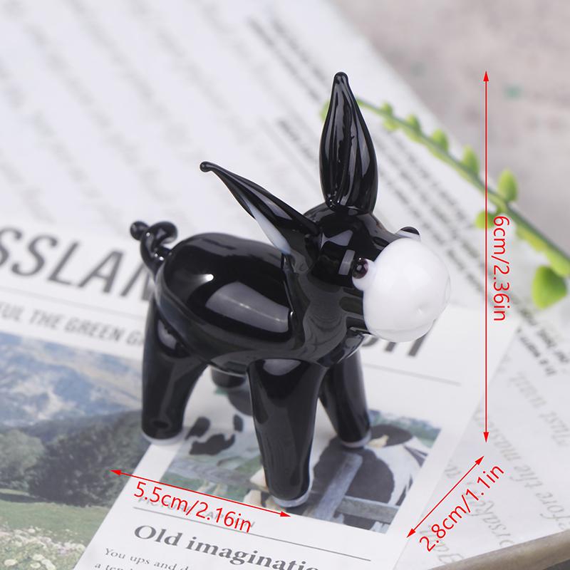 

Современные поделки из мини-ослов Милые маленькие хрустальные фигурки ослов Украшение для автомобиля Пресс-папье Стеклянное животное Игрушки для детей чёрный