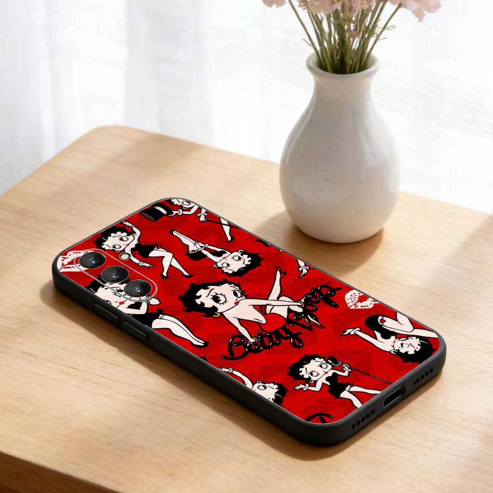 Y-BettyS-Cute-t-Boops Phone Case For Samsung Galaxy A73,A21s,A22,A31,A52,A53,A71,A41Soft Black Shell