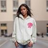 BeatStreet Luxo Moletom com Capuz Feminino Primavera Outono Manga Longa Bordado de Prancha de Surf Moletom com Zíper Roupa Alternativa