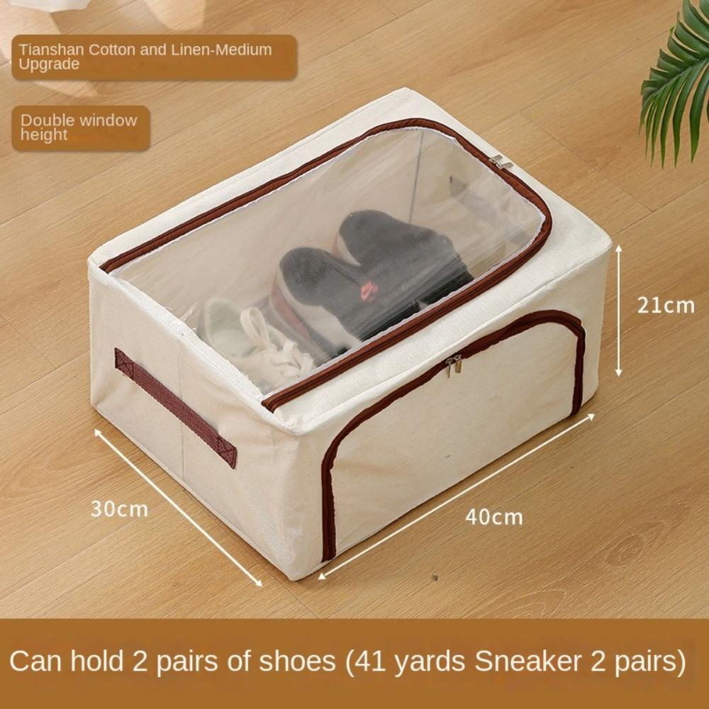 New Foldable Shoe Storage Box Under the Bed Dustproof Shoe Basket Steel Frame Large Capacity Shoe Box Home