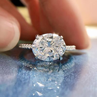 Neue einfache und klassische ovale Zirkonia-Ringe für Damen, Hochzeitszubehör, luxuriöser AAA-CZ-Kristallring, ewiger Liebesschmuck