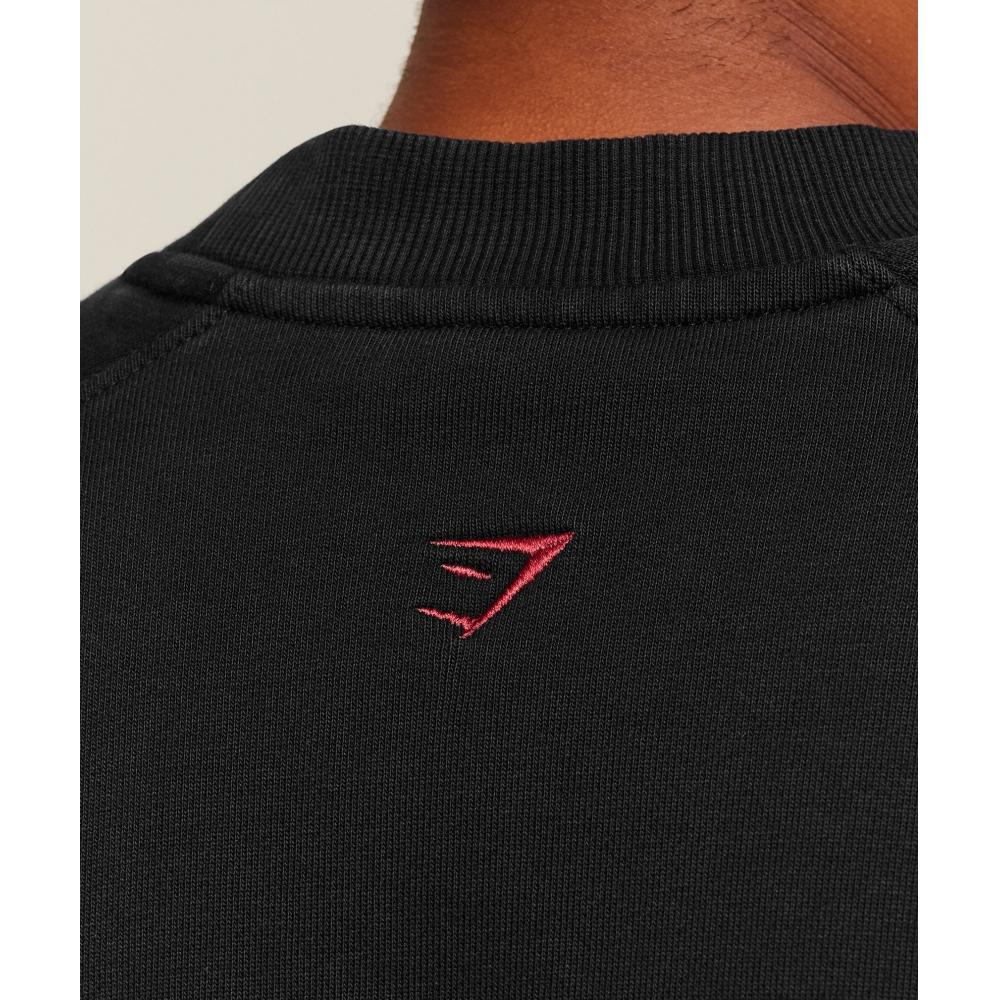 Gymshark Premium Heavyweight Crew Black A3b6x Bb2j