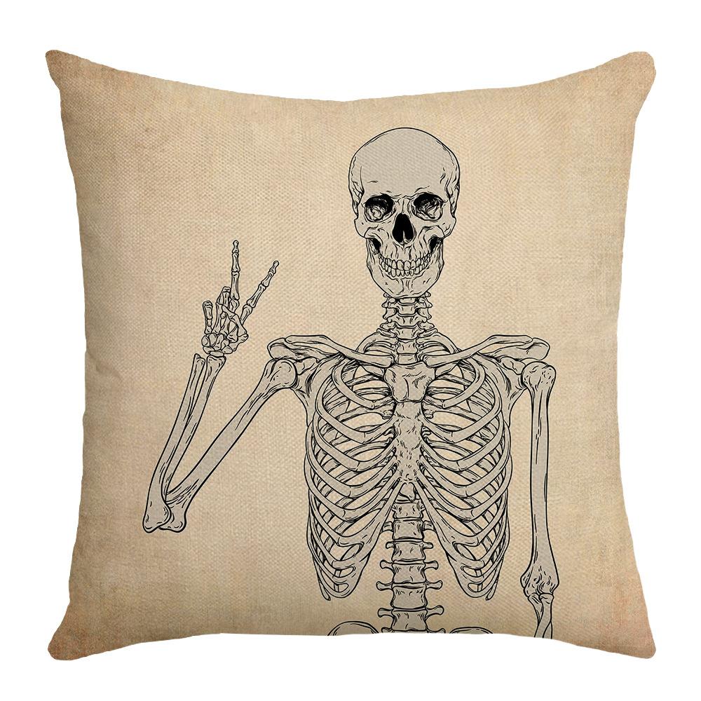 Halloween Decoration Pillow Skull Pillow Case Living Room Decoration Sofa Bedroom Pillow Bedside Pillow