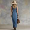 Spring/summer Buttoned Sleeveless Denim Dress, Vintage Fashionable Slimming Dress for Women