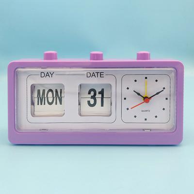 Mechanischer Wecker Neuheit Flip Clock Schreibtisch Digitaluhr Mit Kalenderuhr Heimdekoration Retro Dekor,Schwarz