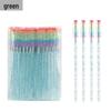 Rainbow Crystal Rod Makeup Brushes & Eyebrow Comb Set - 50 pcs, with Eyelash Curler and Brush.