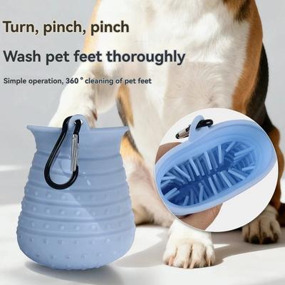 Portable Dog Paw Cleaner Cup Soft Silicone Pet Foot Washer for Small Medium Dogs Cats
