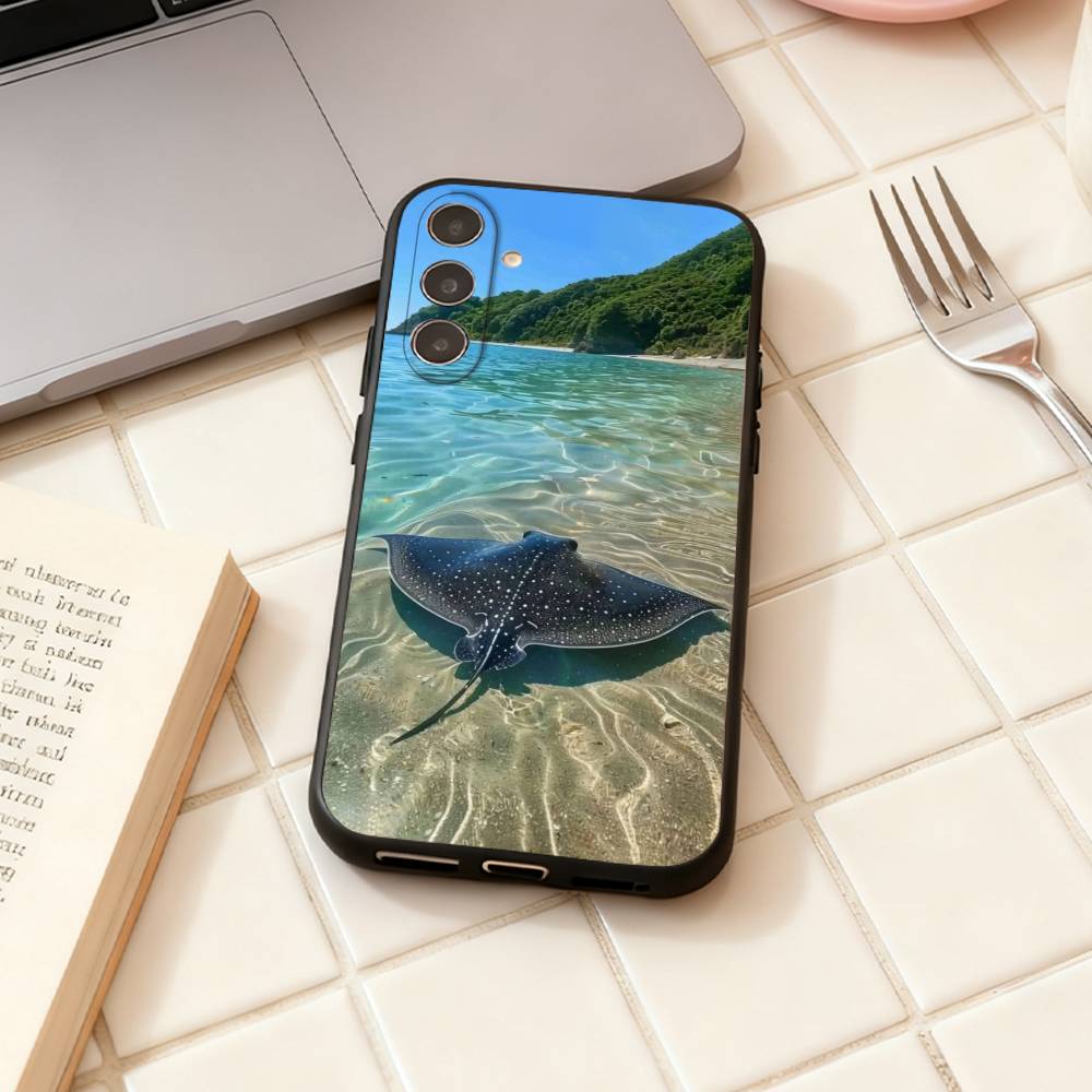 Cool Marine Life Patterns Phone Case For Samsung Galaxy A73,A72,A71,A70,A53,A52,A51,Others Soft Black Shell