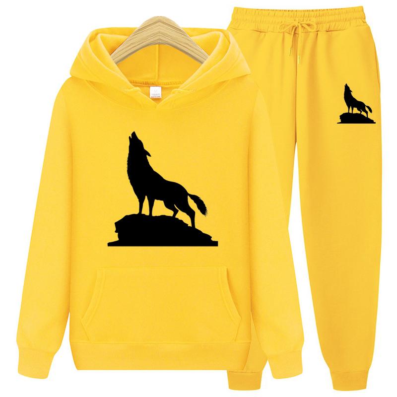 Autumn Winter Women's Hoodie Suit  Trousers Leisure Running Sports Sets Print Two-Piece Set Fashion Jogging Tracksuit