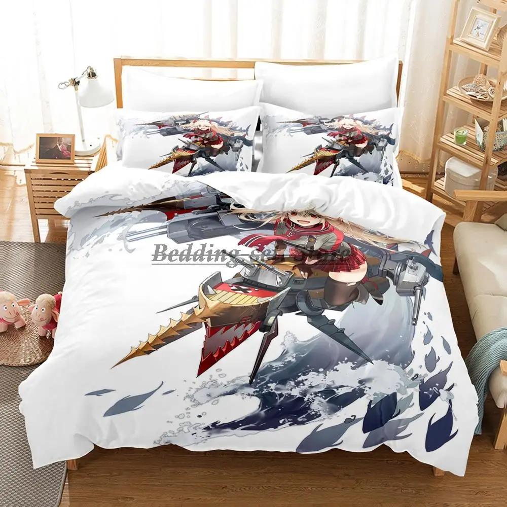 Azur Lane Bedding Set Single Twin Full Queen King Size Bed Set Aldult Kid Bedroom Duvetcover Sets 3D Anime Bed Sheet Set