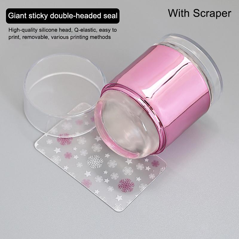 Double Headed French Nail Art Stamper With A Nail Scraper Silicone Clear Head Nail Mold Stamping Template For Diy Manicure Size