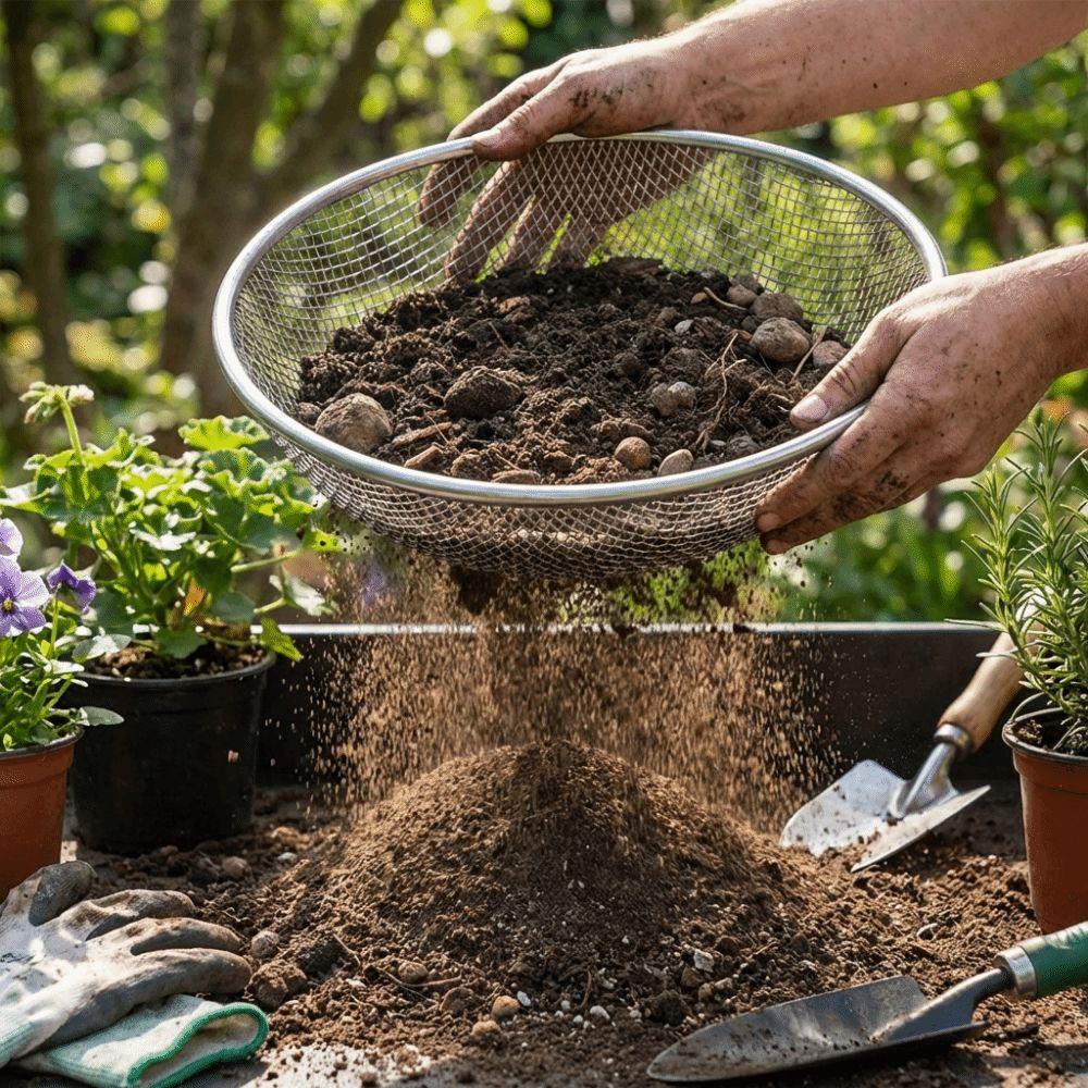 Round Metal Soil Sieve 4/6/8 MM Gardening Sand Sieve Filtration Tool Compost Sieve Tool  Flower Bed