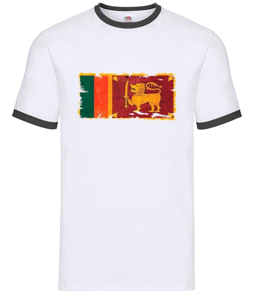 Sri Lanka Flag - Mens Ringer - Democratic Socialist Republic Colombo Country