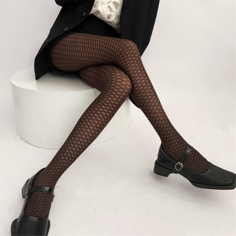 Women Sexy Patterned Tights Hollow Flower Fishnet Stockings Pantyhose Patterned Leggings Net Pantyhose for Party Club