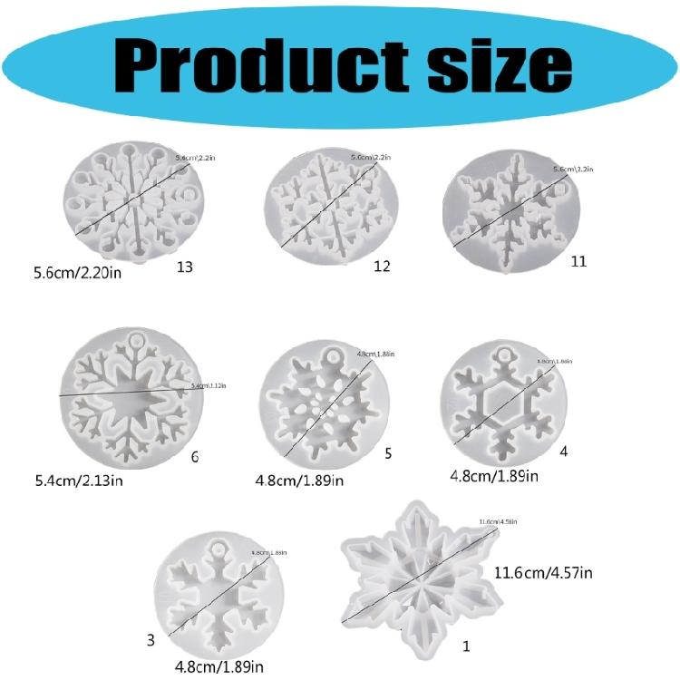 Artistic Snowflake Pendant Silicones Molds For Kids Christmas Party Activity Detailed Edges Definition