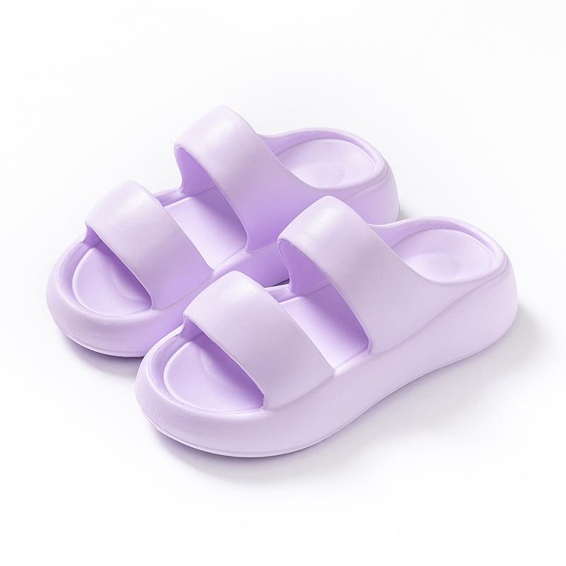 New Summer Outerwear Shoes Solid Color Simple Outdoor EVA Cool Slippers for Women Super Soft Purple Slippers for Women