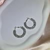 Exquisite Bling Round Chunky U Shape Hoop Earrings Geometric Hoops Fashion Temperament Jewelry