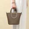 [haute couture] Pig nose vegetable basket bag high texture first layer TC cowhide portable bucket bag fashionable genuine leather women's bag