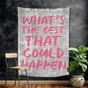 Retro Newspaper Pink Popular Quote Print Cartoon Tapestry Wall Hanging Decoration Household Home Decor