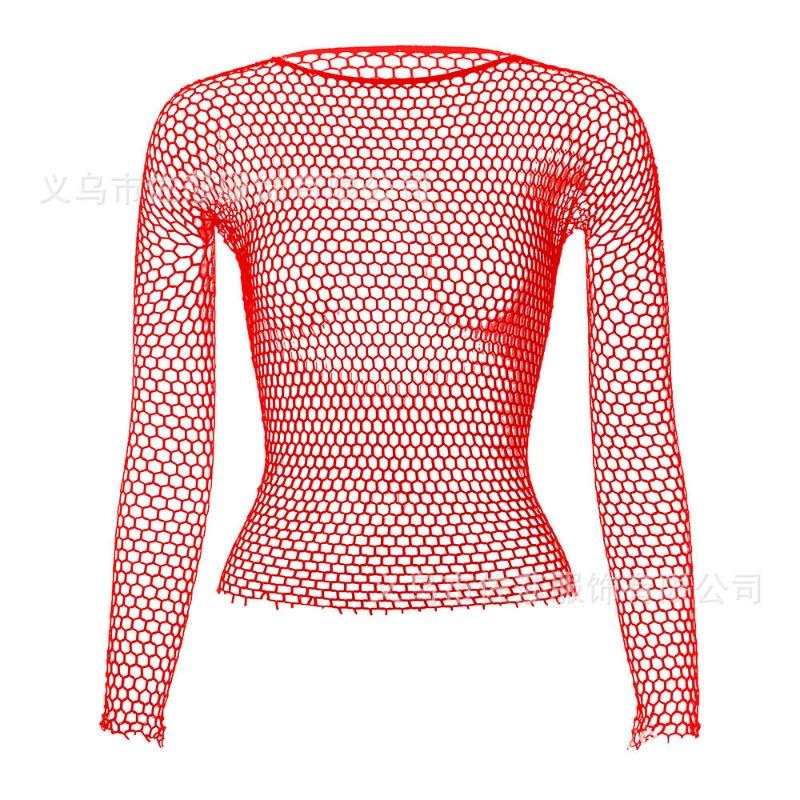 Sex underwear sexy sexy long-sleeved hip leakage skirt hollow mesh