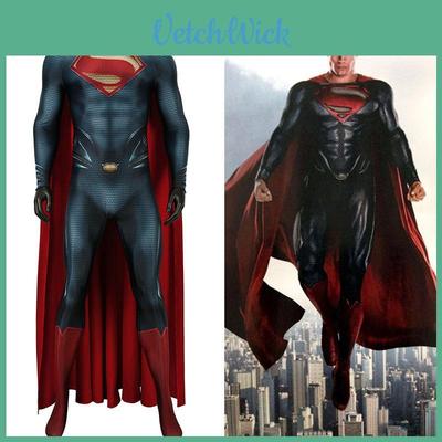 Quality Superman Man Of Steel Cosplay Costume For Unisex Adults And Kids**
