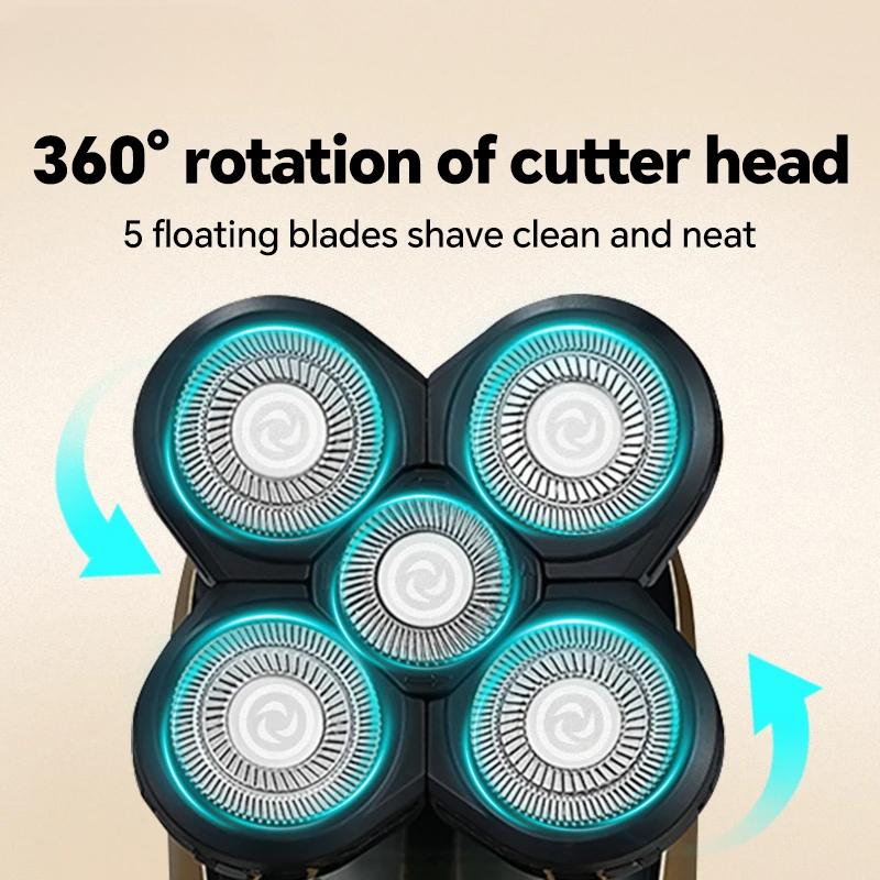 USB Rechargeable 5 Floating Head Razors for Shaving Heads and Skulls