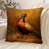 1pc, Traditional Country Style Peacock Pattern Pillowcase, Soft And Smooth Texture Polyester Fiber Short Plush Fabric, Single-Sided Printed Pattern, 4