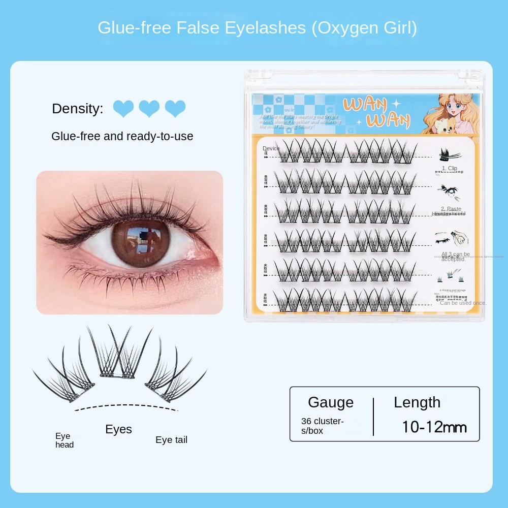 Makeup Adhesive False Eyelashes Sweet False Eyelash Clusters Glue Free Fake Lashes  Women/Girls