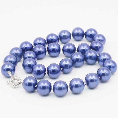 10mm South Sea Dark Blue Shell Pearl Necklace Pearl Beads Women Girls for Jewelry Making Design Rope Chain Neckwear 18INCH