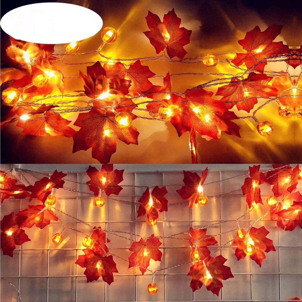 2 PC Led HalloweenPumpkinLantern StringsGhost Festival Decorative String Lights, Festival Decoration Colorful Lights