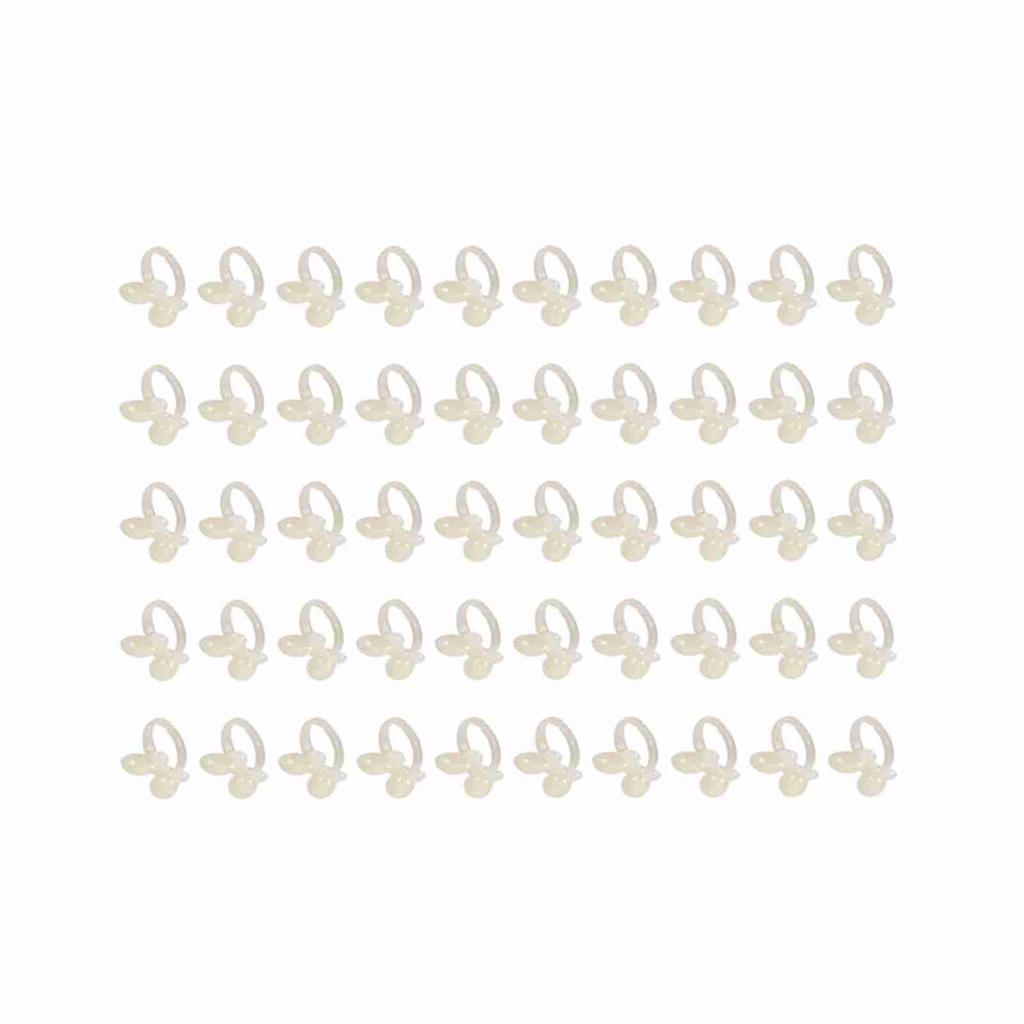 50PcsSet Nail Chart Ring Wearable Manicure Gel Bottle Color Displaying (Beige Butterfly)