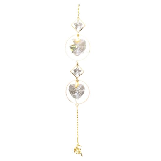 Pegador de Sol de Cristais Coloridos, Pegador de Sol Pendurado com Corrente, Ornamento de Sino de Vento com Bolas de Cristal para Janela Casa Jardim Dia de Natal Festa Casamento