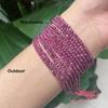 Natural 3mm 4mm 6mm Ruby Faceted Round Loose Beads For Jewelry Making DIY Bracelets Necklace Strand Gift 38cm