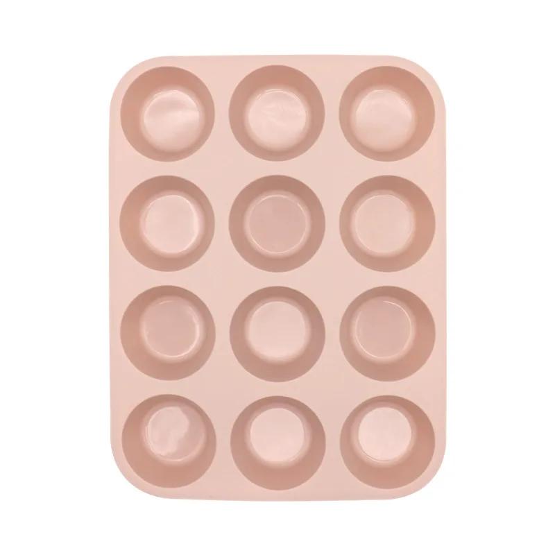 Silicone Muffin Pan 12 Cups Cupcake Tray Non-Stick Silicone Baking Molds For Making Muffin Cakes Cupcake Chocolate Bread Tart