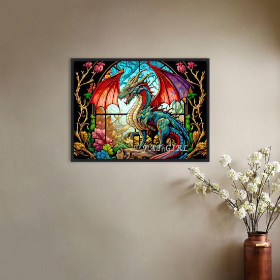 1 Rhinestone Canvas Drill Painting with Set Dragon Tools 5D Full Drill
