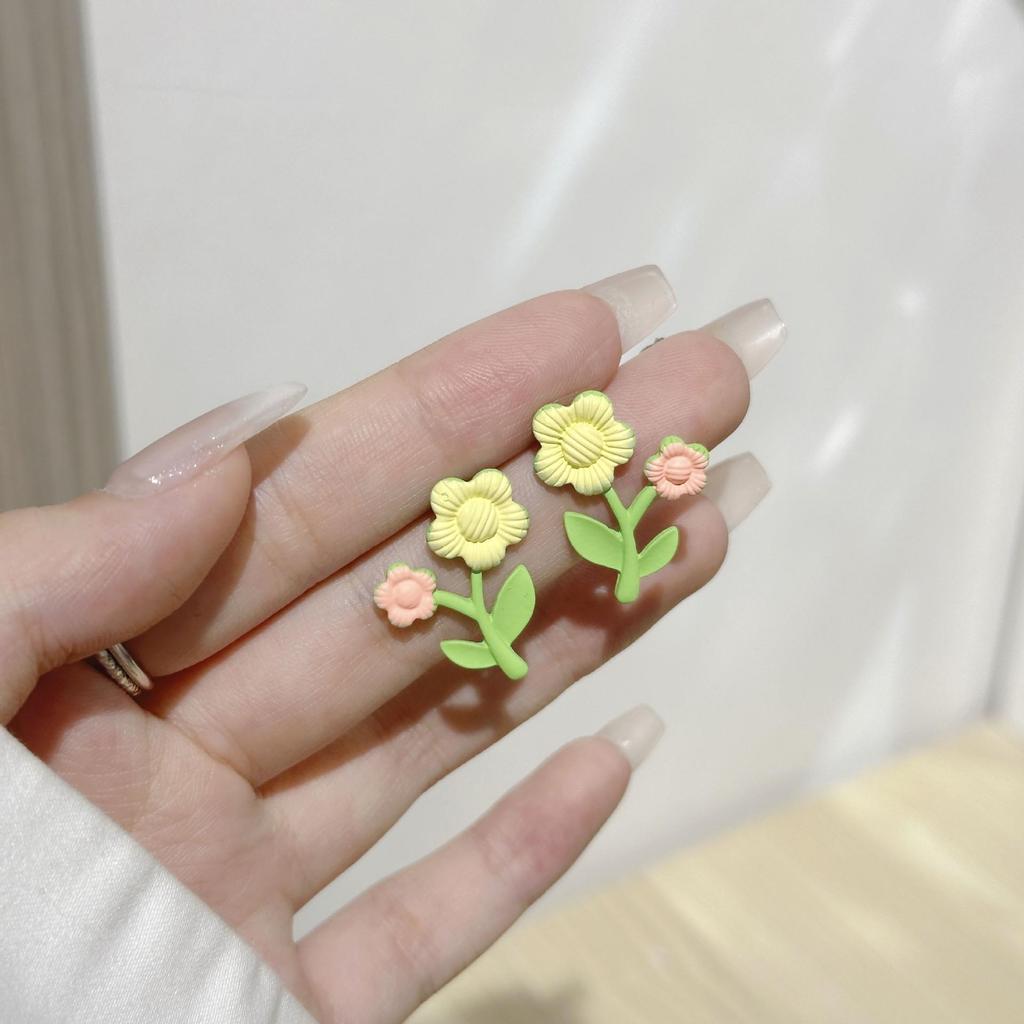 Elegant Floral Bow Earrings - High-End French Design for Women