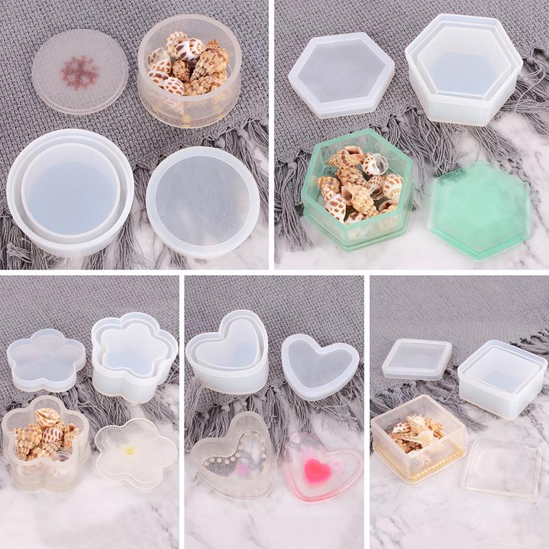 Storage Box Hexagon Shape Resin Silicone Mould Jewelry Making Diy Tools